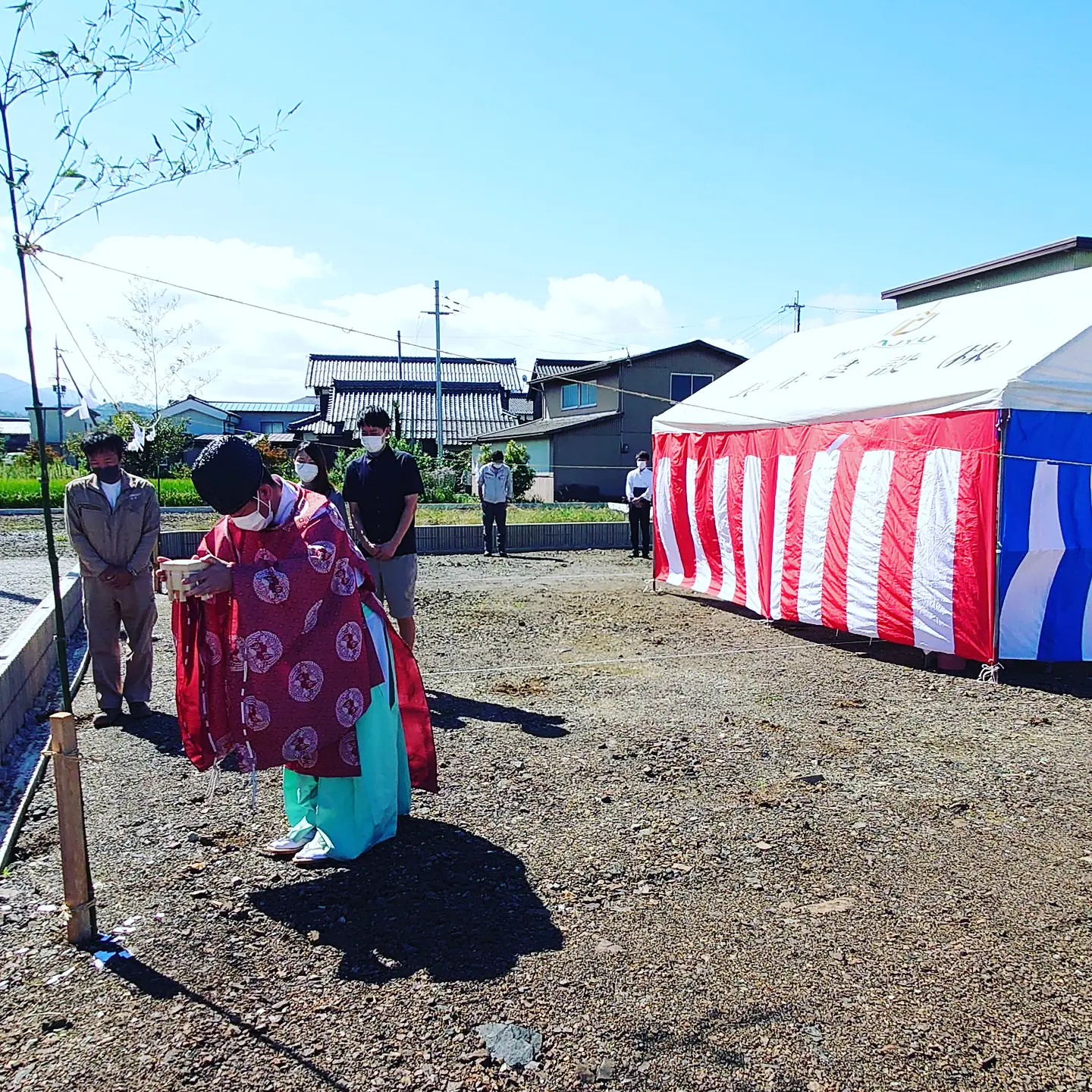 地鎮祭 長浜市、彦根市、東近江市で高気密・高断熱の新築注文住宅・リフォーム・修繕なら　創業50年 信頼の長住建設 ながじゅう フィアスホーム彦根店 にお任せください