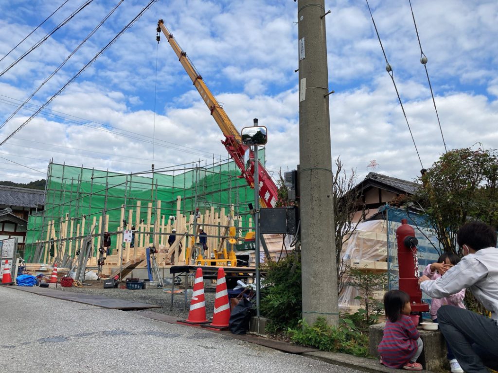 上棟式　工事　新築　フィアスホーム　いろみず　長住建設　ながじゅう