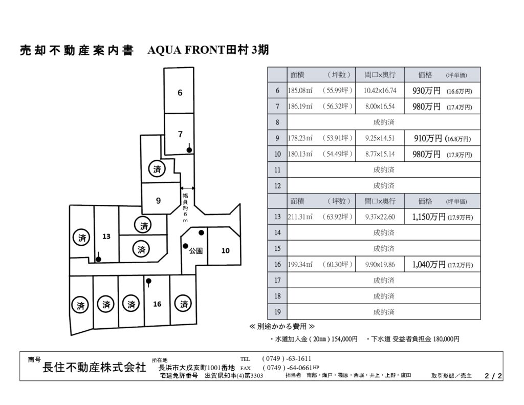 田村分譲地,不動産情報