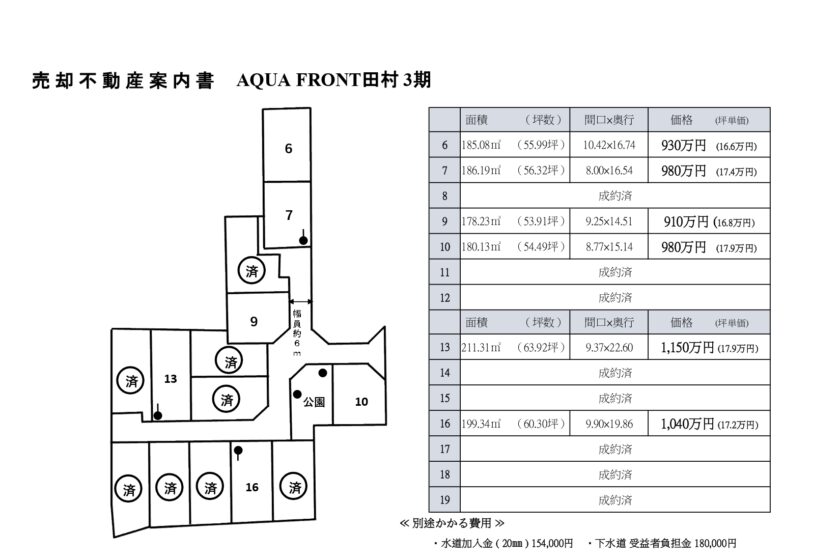 田村分譲地,不動産情報
