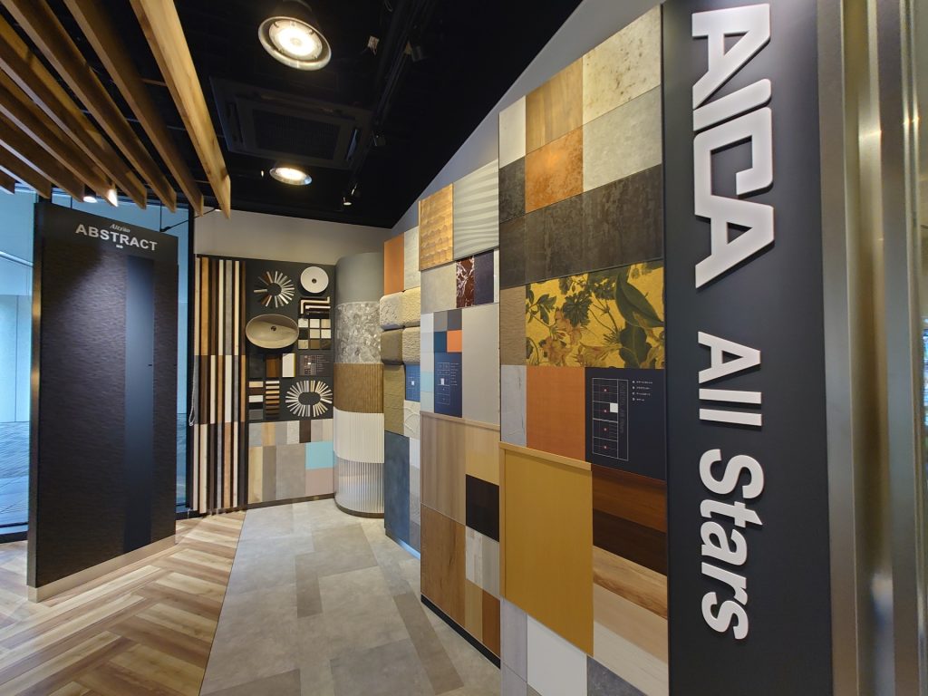 AICA アイカ 名古屋ショールーム スペースΦ メラミン化粧板 メラミンカウンター