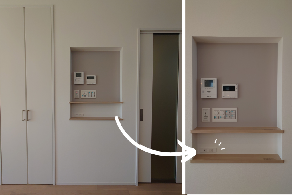 ながじゅう　フィアスホーム彦根店　新築　注文住宅　自由設計　LDK　インテリア　コンセント　ニッチ　リモコンニッチ